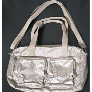 Kipling Cyrene Carry On Travel‎ Bag Crossbody Double Handle Metallic Rose Gold